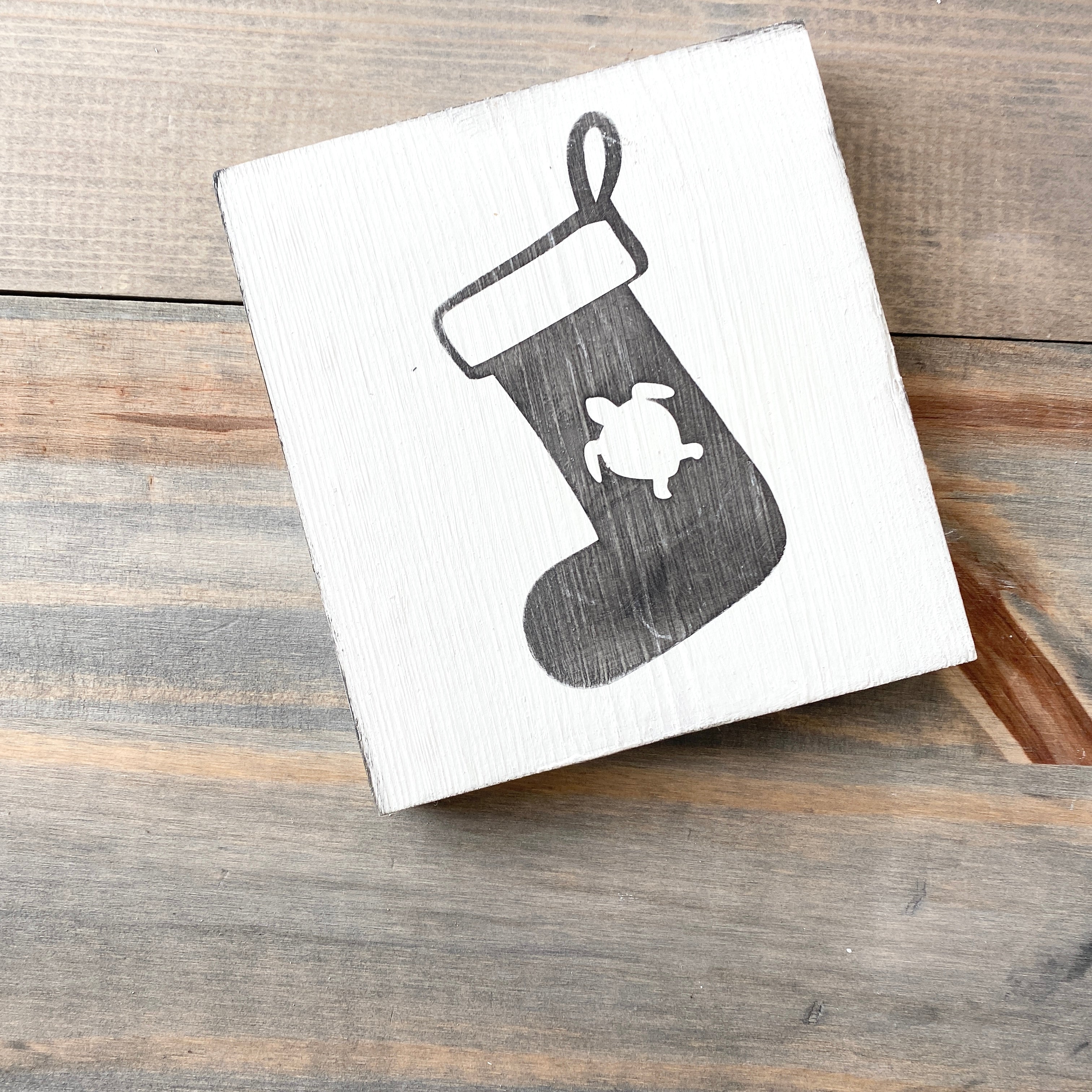 Sea Turtle Christmas Stocking Sign