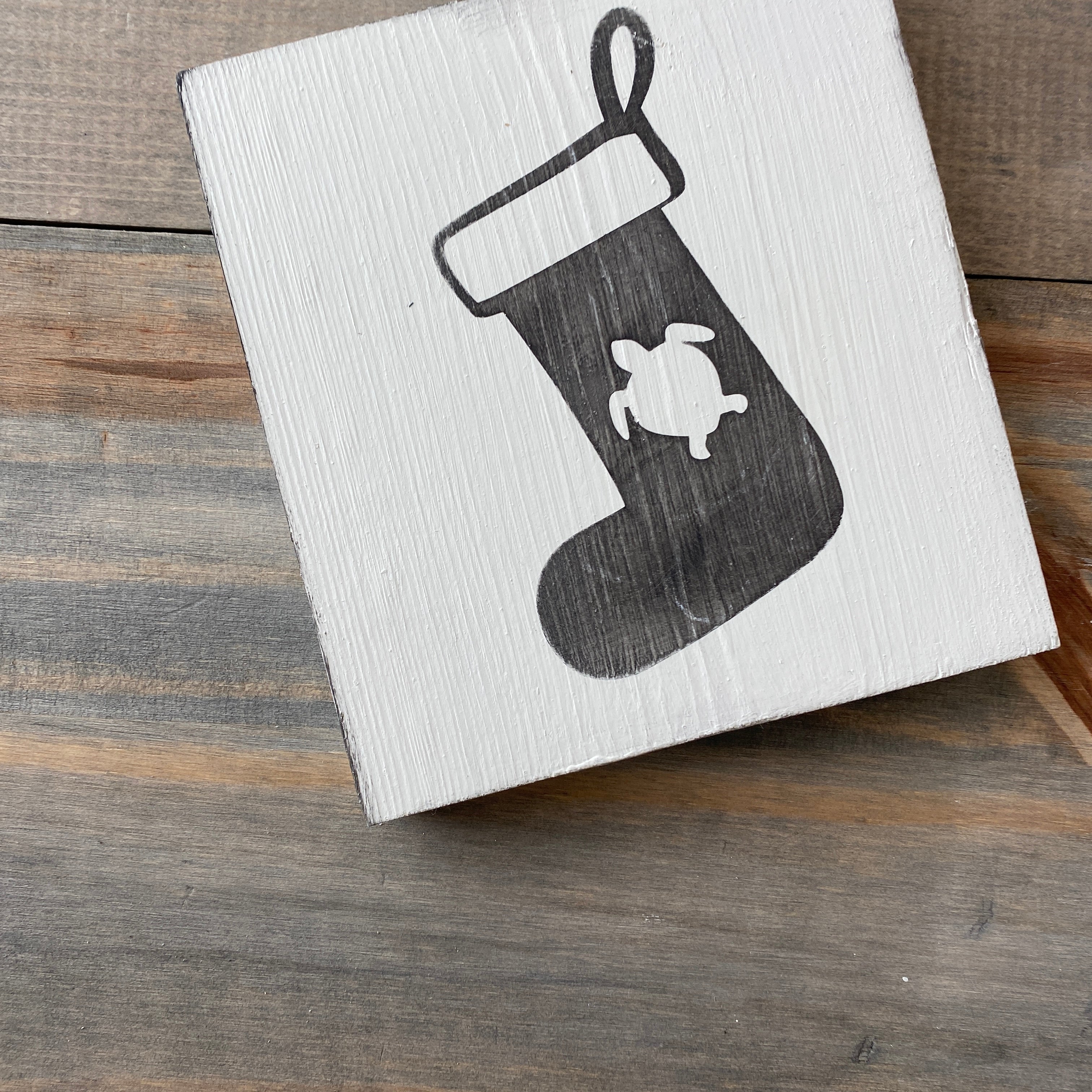 Sea Turtle Christmas Stocking Sign
