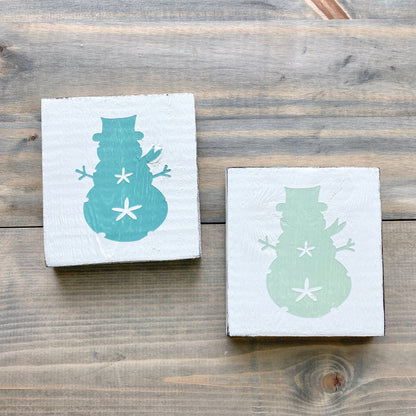 Sand Dollar Snowman Sign