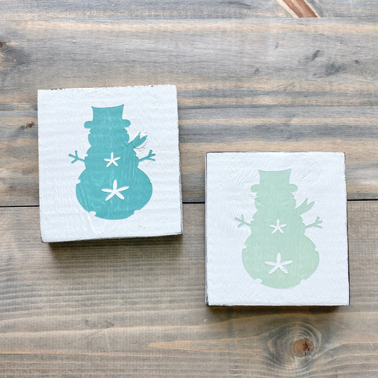 Sand Dollar Snowman Sign
