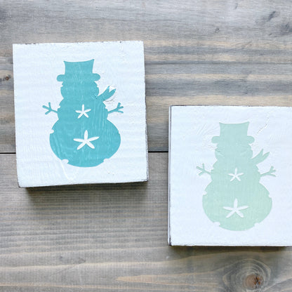 Sand Dollar Snowman Sign
