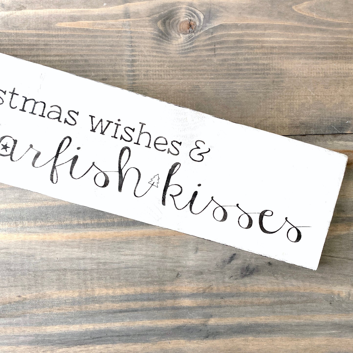 Christmas Wishes and Starfish Kisses Sign