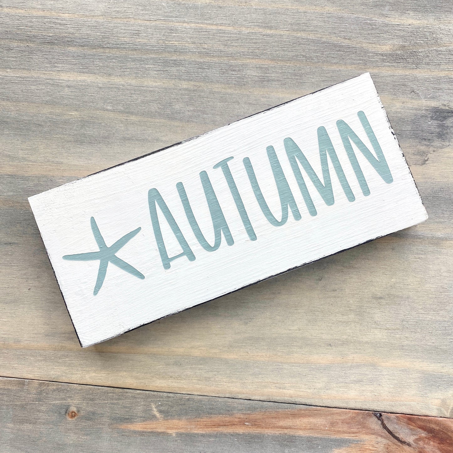 Autumn Starfish Sign, 8 x 3in
