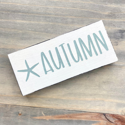 Autumn Starfish Sign, 8 x 3in