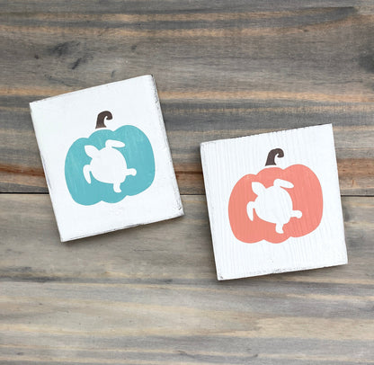 Sea Turtle Pumpkin Sign, 6 x 6in