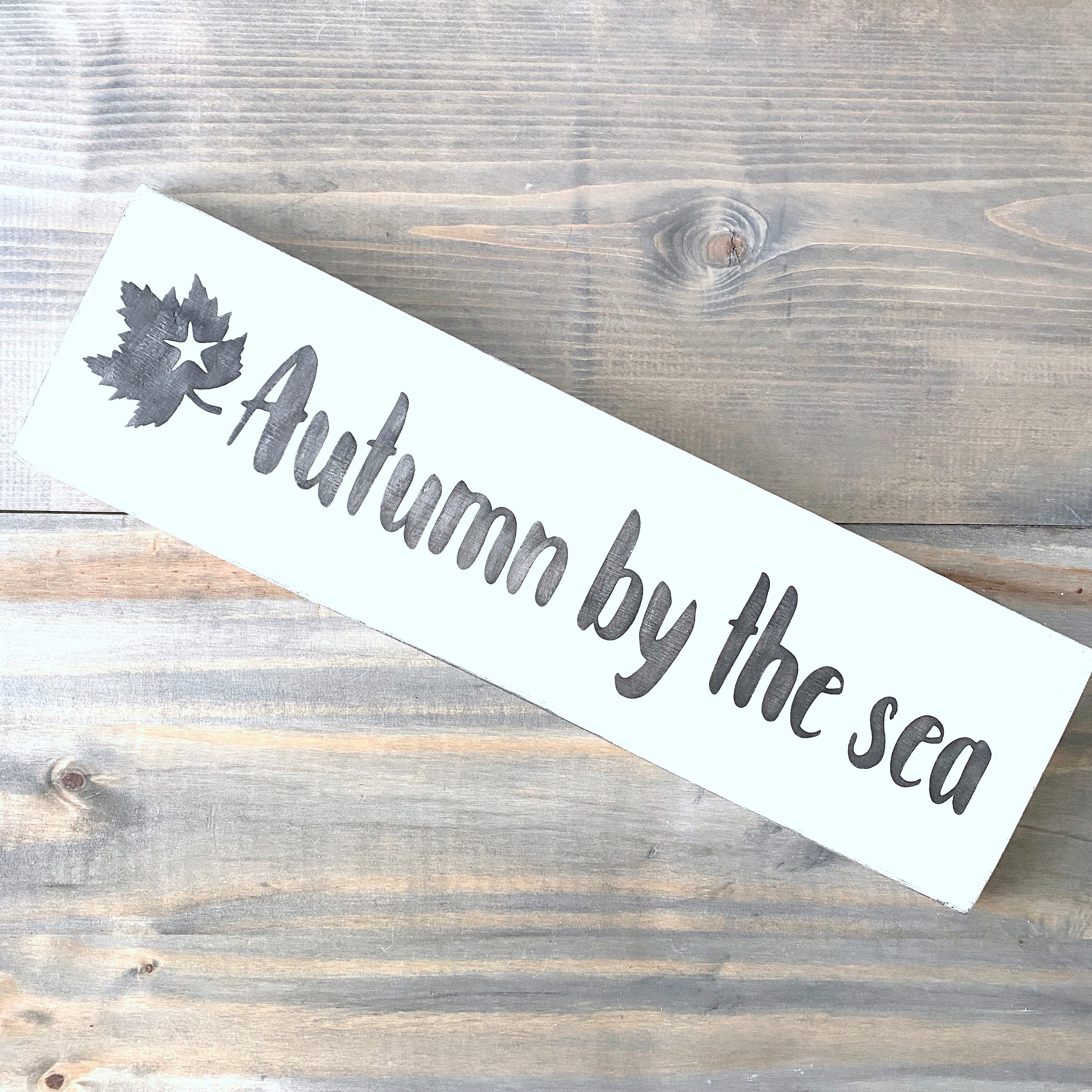 Autumn By The Sea Sign, 20 x 6 in