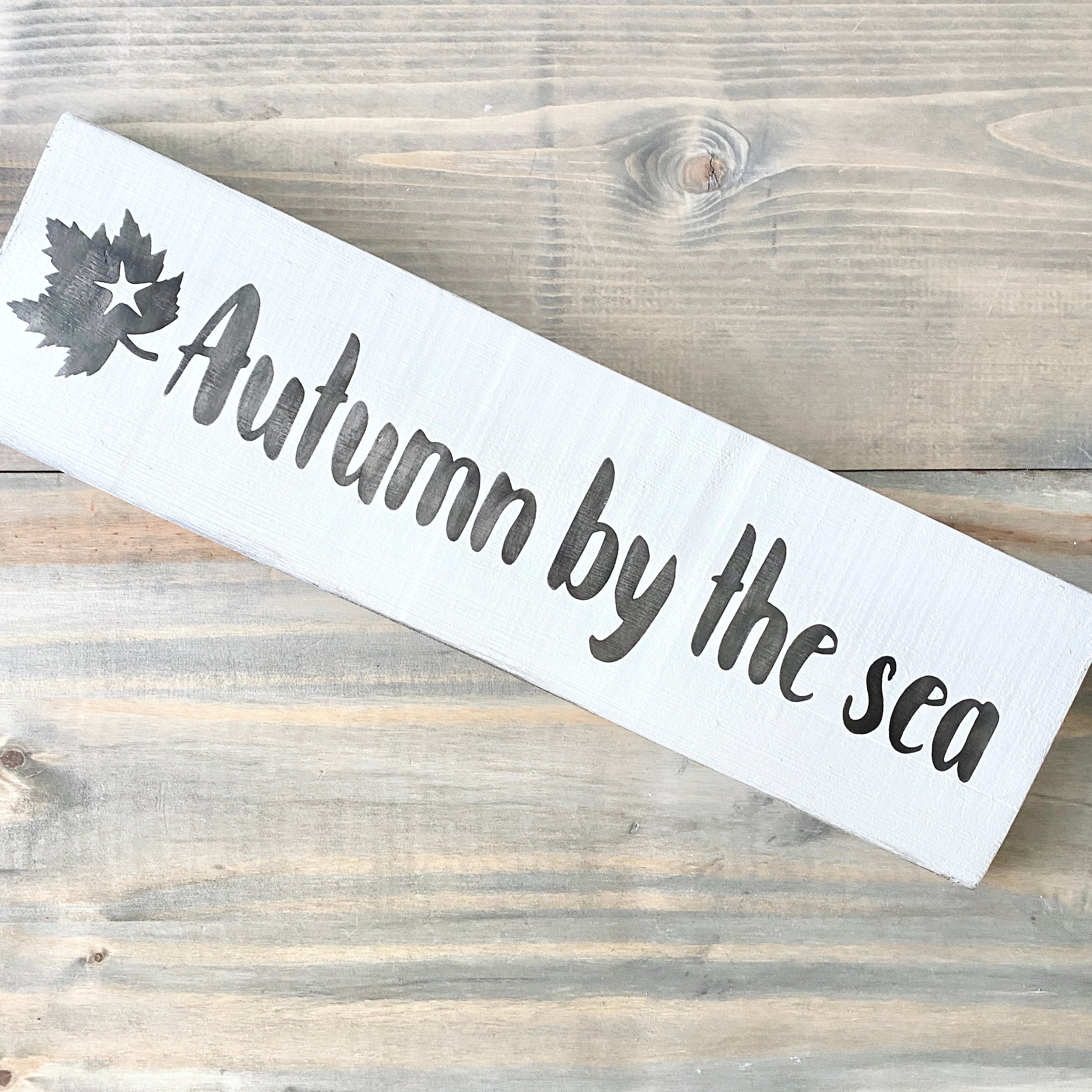 Autumn By The Sea Sign, 20 x 6 in