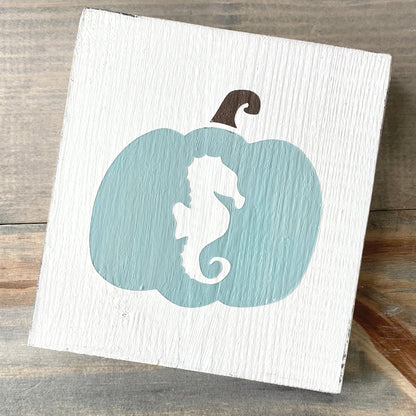 Seahorse Pumpkin Sign, 6 x 6in