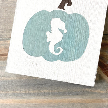 Seahorse Pumpkin Sign, 6 x 6in