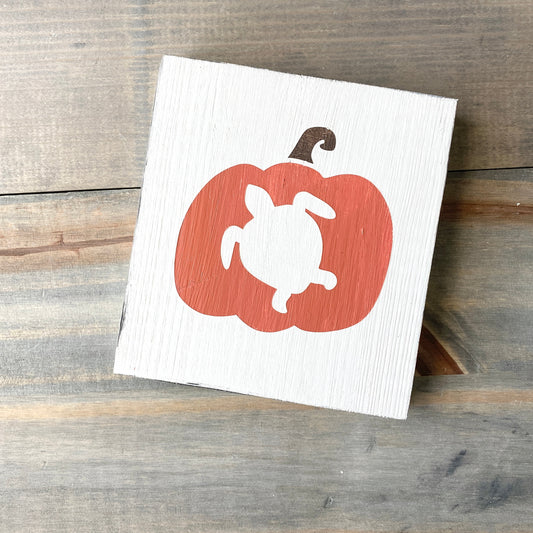 Sea Turtle Pumpkin Sign, 6 x 6in