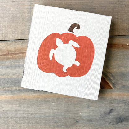 Sea Turtle Pumpkin Sign, 6 x 6in