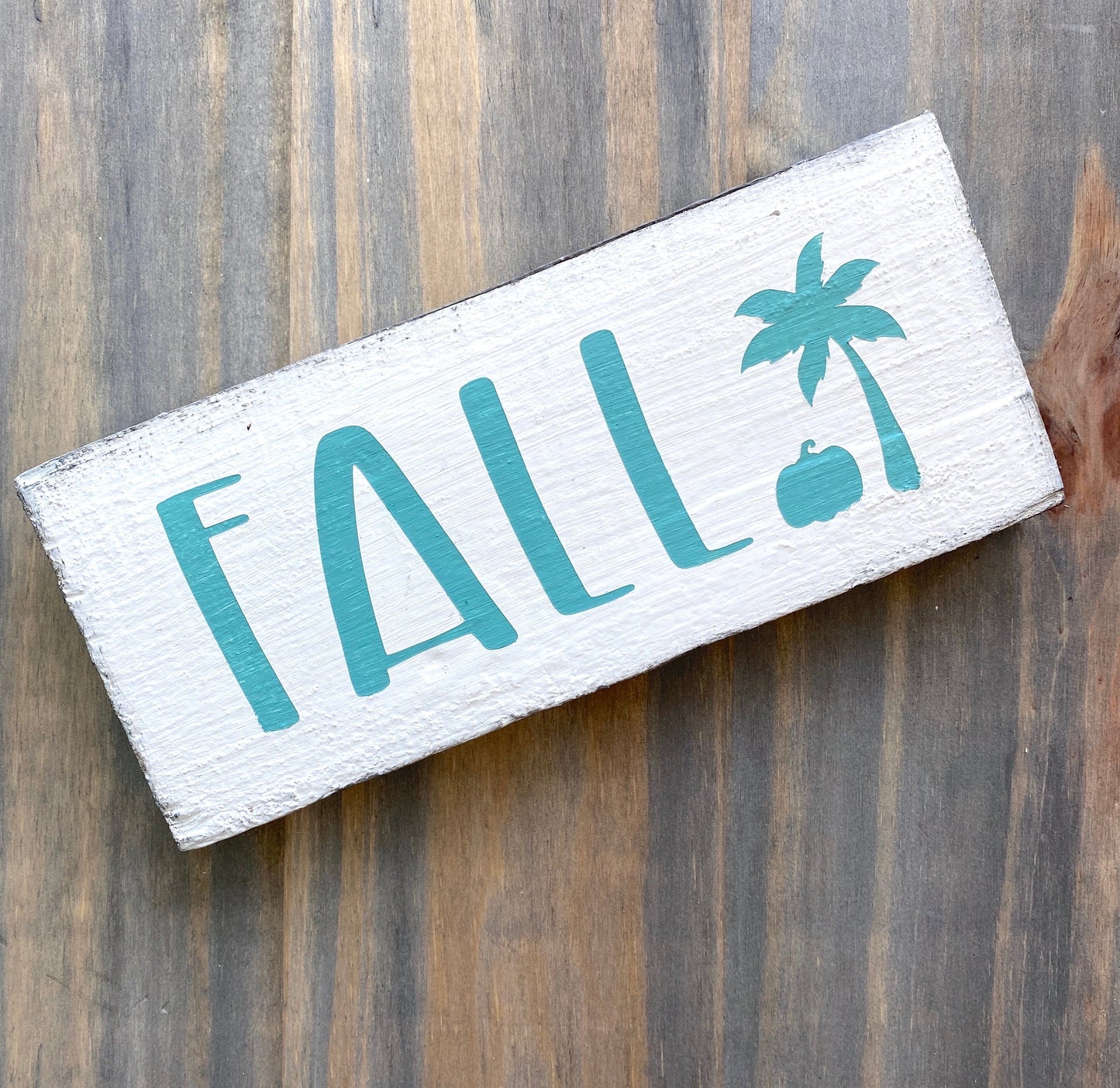 Fall Palm Tree Sign, 8 x 3.5 in