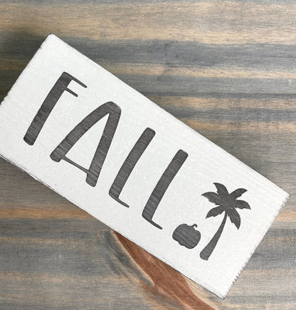 Fall Palm Tree Sign, 8 x 3.5 in