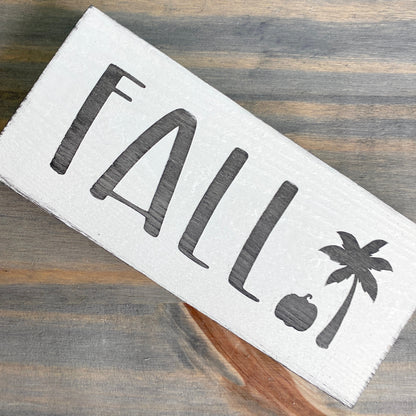 Fall Palm Tree Sign, 8 x 3.5 in