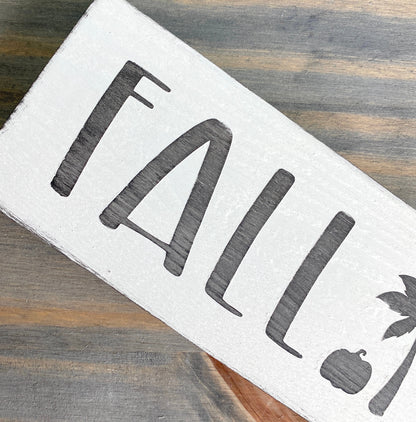 Fall Palm Tree Sign, 8 x 3.5 in