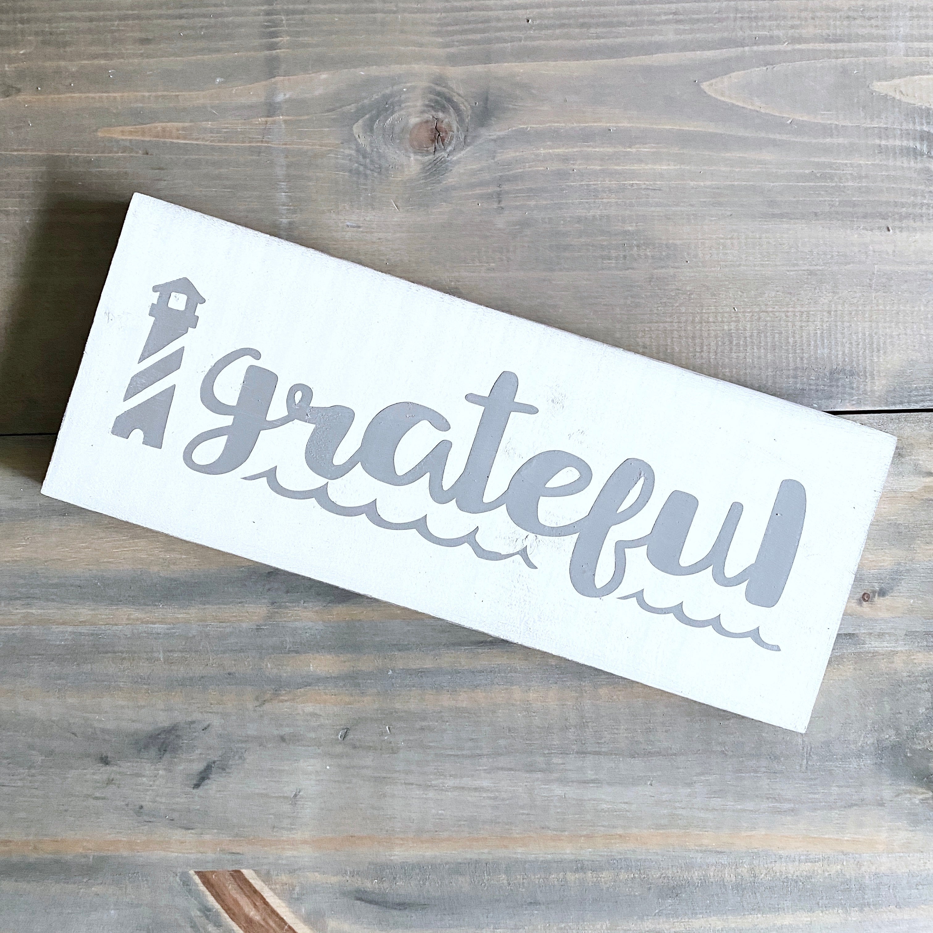 Grateful Lighthouse Sign
