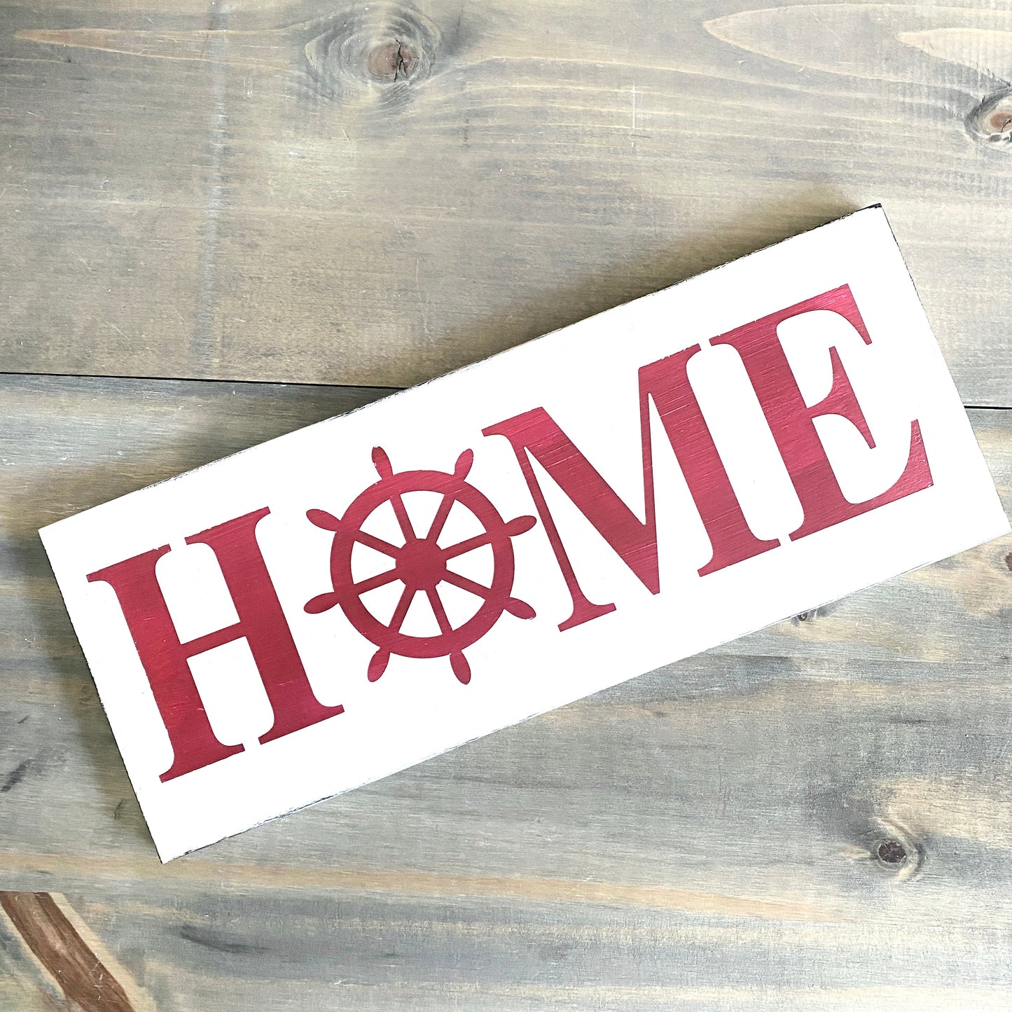 Ship Wheel Home Sign