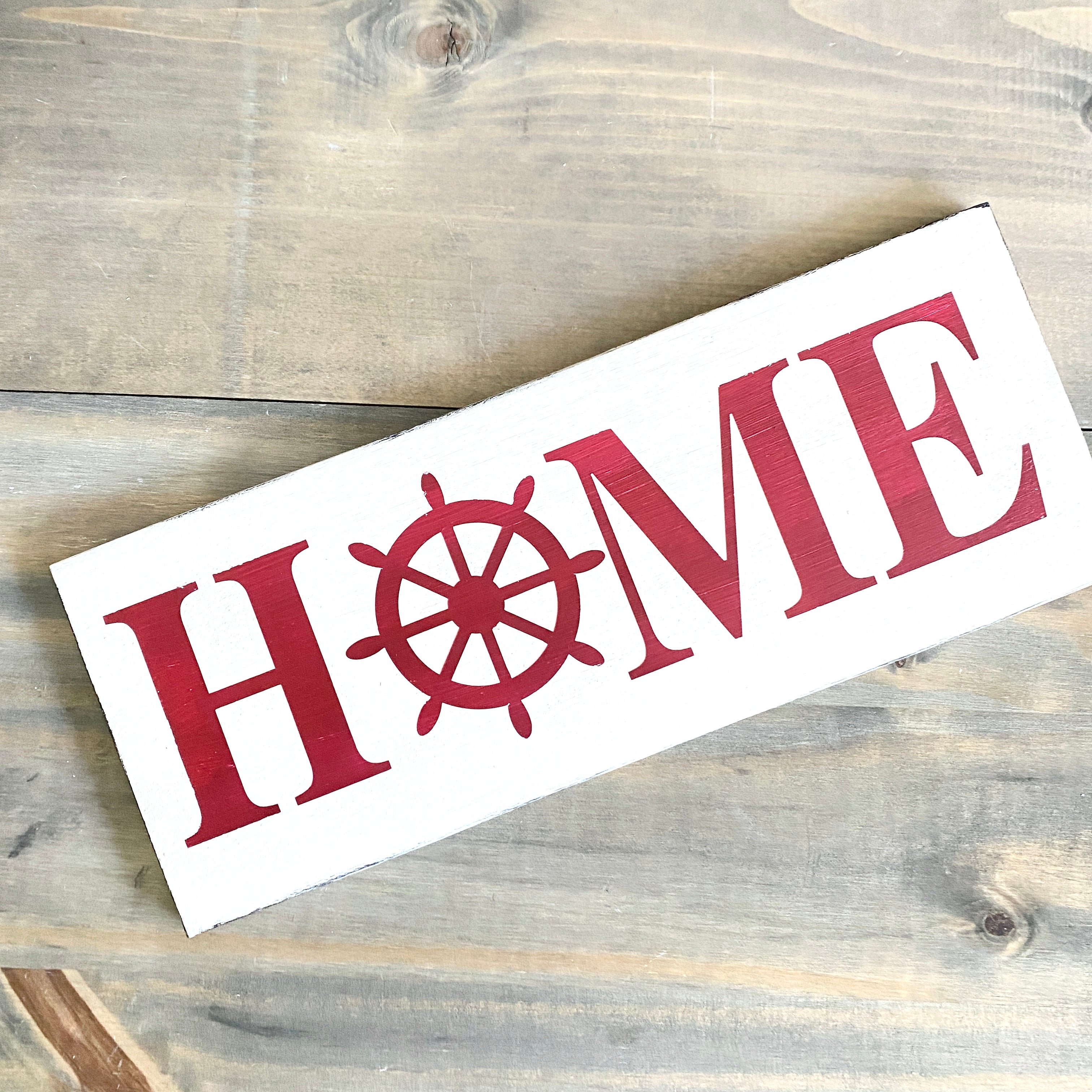 Ship Wheel Home Sign