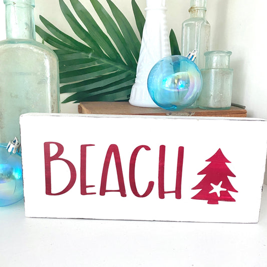 Beach Christmas Tree Sign