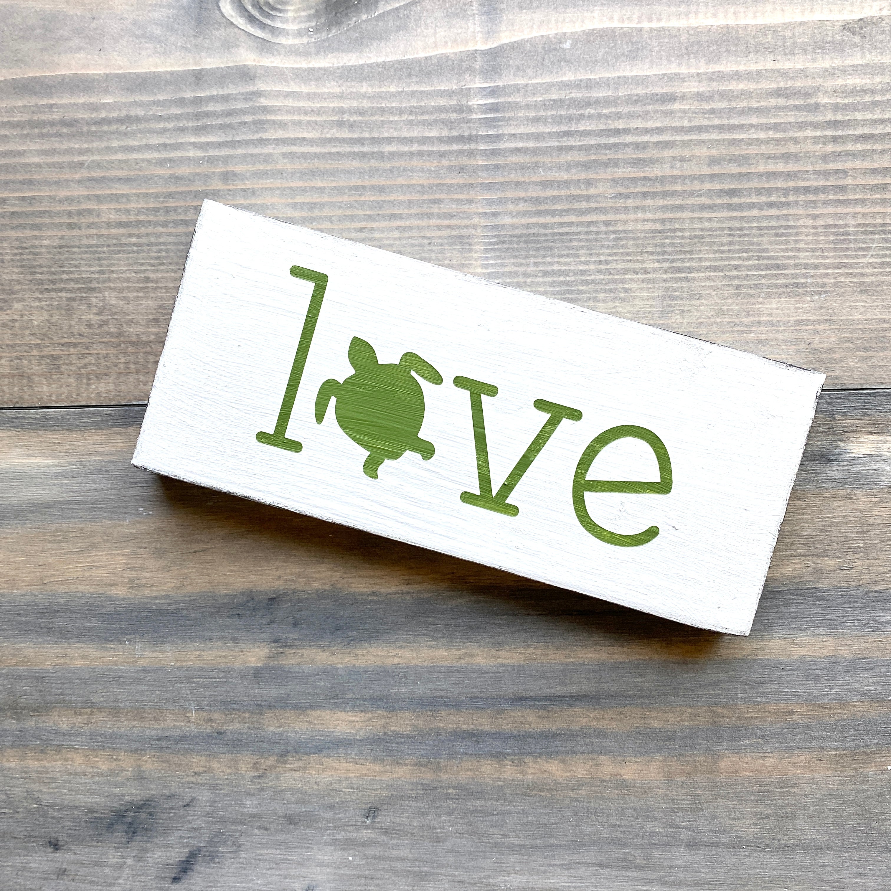 Small Love Sea Turtle Sign