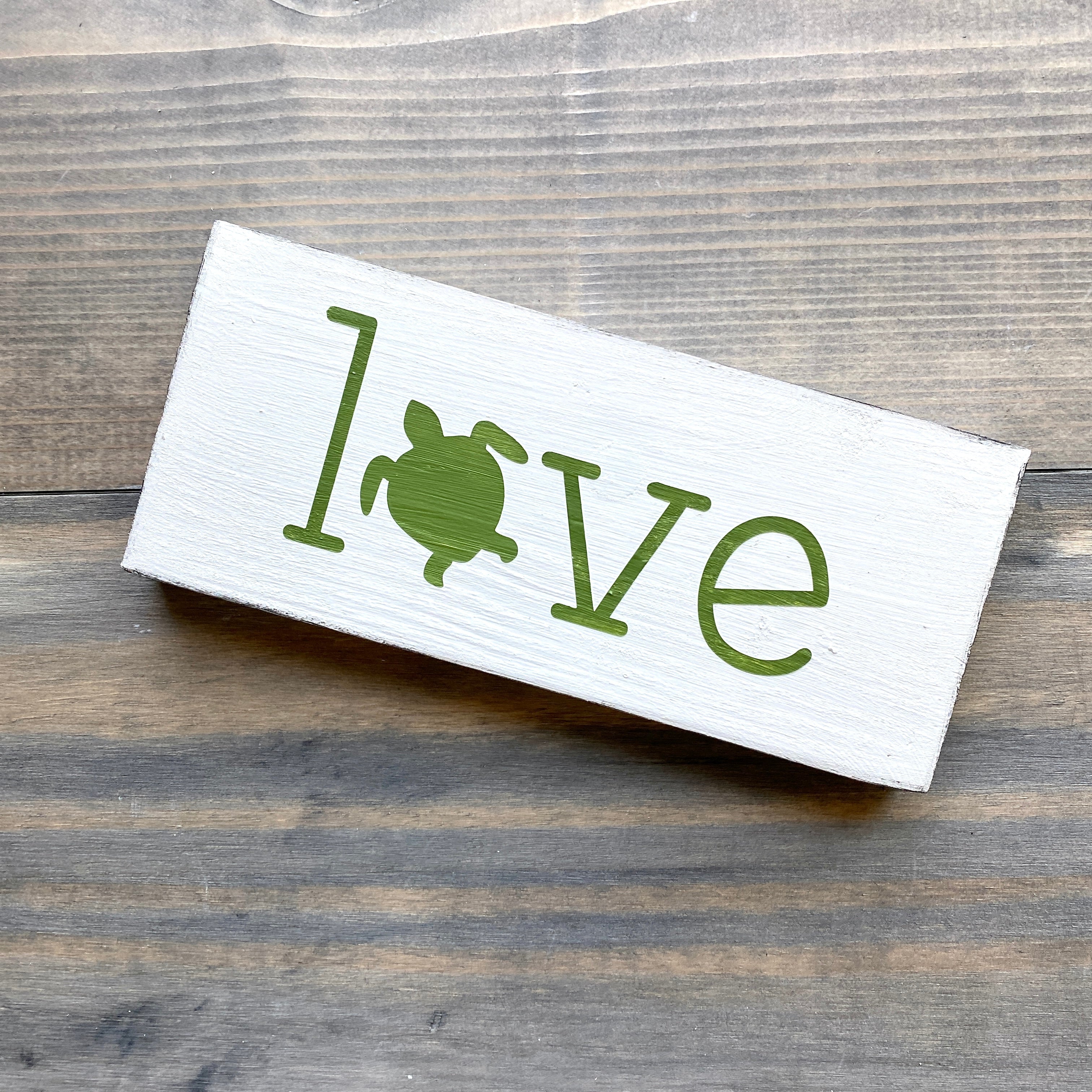 Small Love Sea Turtle Sign