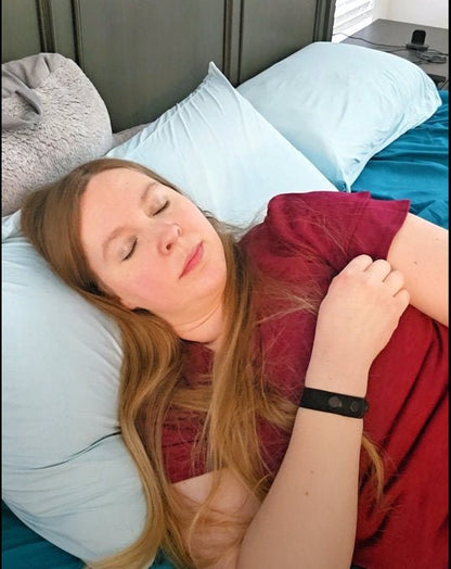 Sleep Relief Bracelet – Stress & Night Rest Aid, Black Slip-On