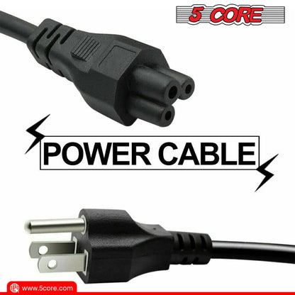 12ft 3 Prong Non-Polarized AC Wall Power Cable Cord for HP Dell Samsung Sony Asus Acer Toshiba Laptop Charger LED LCD Monitor Replacement Power Cord PL 1002