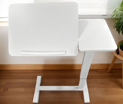 Overbed Bedside Desk Mobile Rolling Laptop Stand Tilting Overbed Table with Wheels Height Adjustable Tray Table for Laptop Bed Sofa Side Table ,Bedside Table(WHITE)