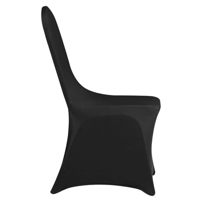 Stretch Spandex Folding Chair Covers, Universal Fitted Chair Cover, Removable Washable Protective Slipcovers, for Wedding, Holiday, Banquet, Party, Celebration, Dining (50PCS Black)
