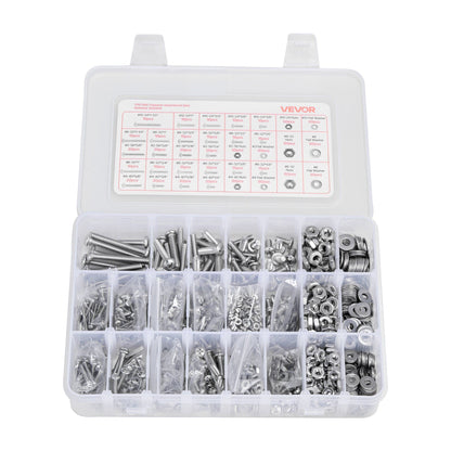 1110 Pcs Bolts Nuts Assortment Kit Imperial Stainless Steel for Furniture