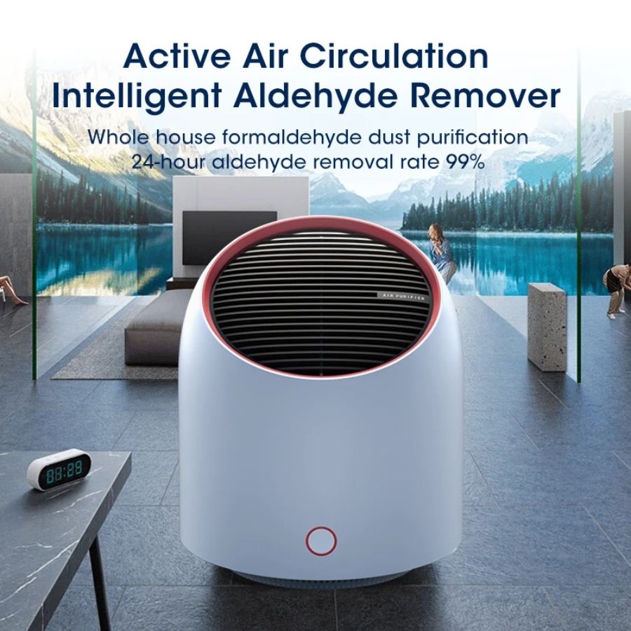 Portable Air Purifier 4000mAh Battery USB Rechargable Air Cleaner Desktop Electronic Filter Portable Negative Ion Remove Activated Carbon Sterilizer Air Filter Duster