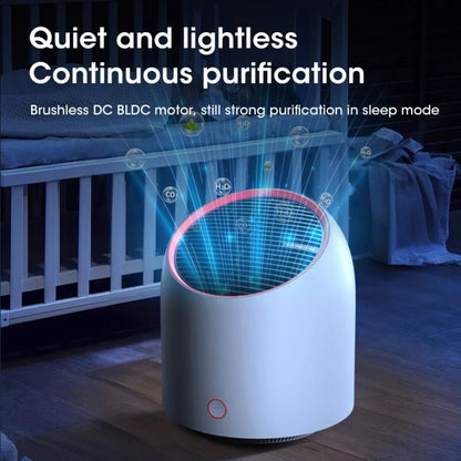 Portable Air Purifier 4000mAh Battery USB Rechargable Air Cleaner Desktop Electronic Filter Portable Negative Ion Remove Activated Carbon Sterilizer Air Filter Duster