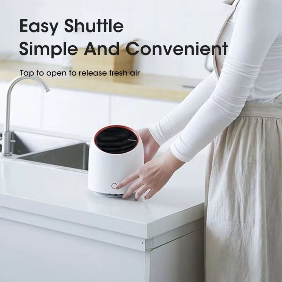 Portable Air Purifier 4000mAh Battery USB Rechargable Air Cleaner Desktop Electronic Filter Portable Negative Ion Remove Activated Carbon Sterilizer Air Filter Duster