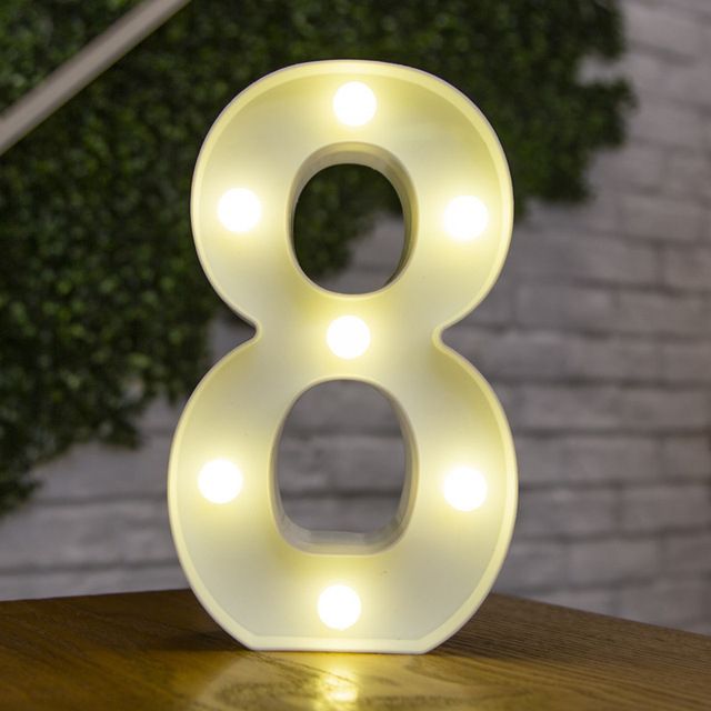 Alphabet Letter LED Lights Luminous Number Lamp Decor Battery Night Light for home Wedding Birthday Christmas party Decoration
