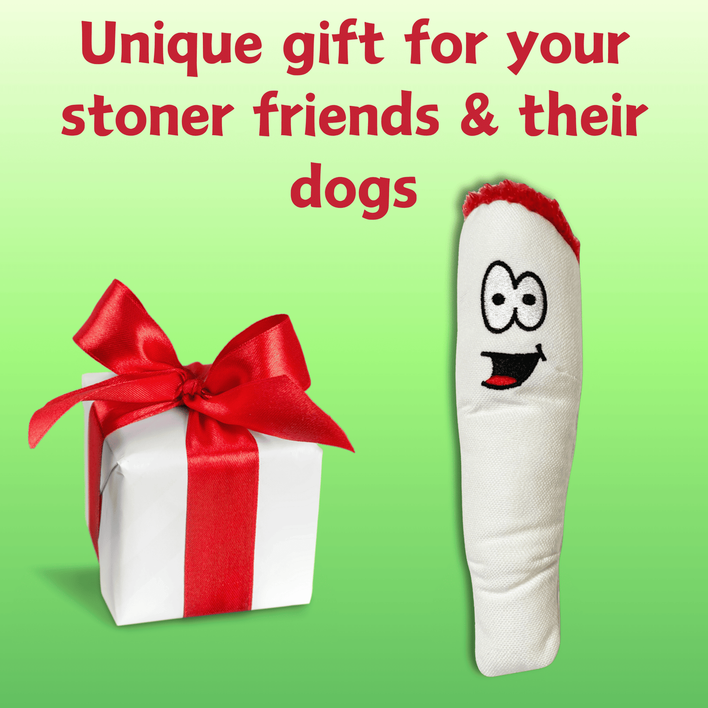 My Name is Jay, Cute Stuffed Parody Joint Dog Toy, Funny Squeaky Weed Toy, Cool Plush Novelty 420 Gift for Pets & Their Owners, Sized for Puppies & Small, Medium & Large Breeds, Fetch & a Photo Prop