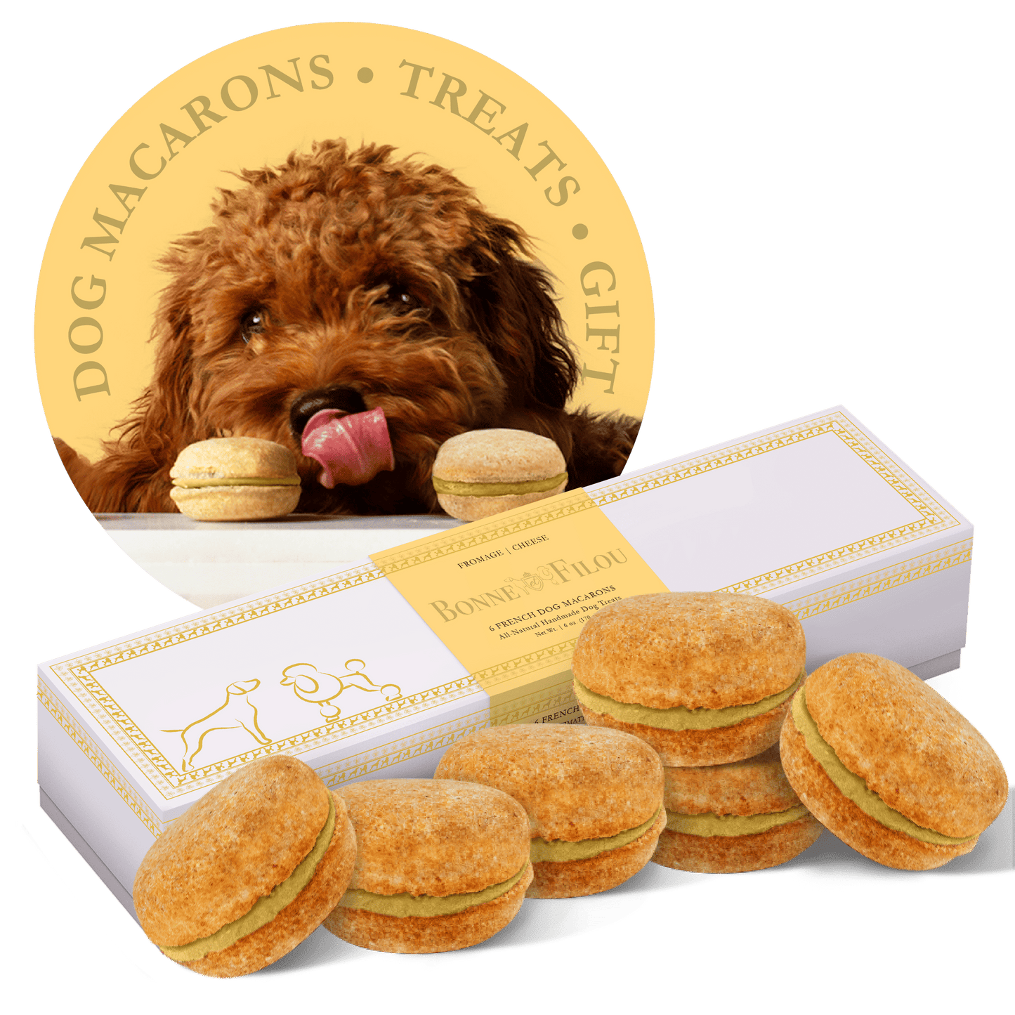 Dog Macarons - Count of 6 (Dog Treats | Dog Gifts)