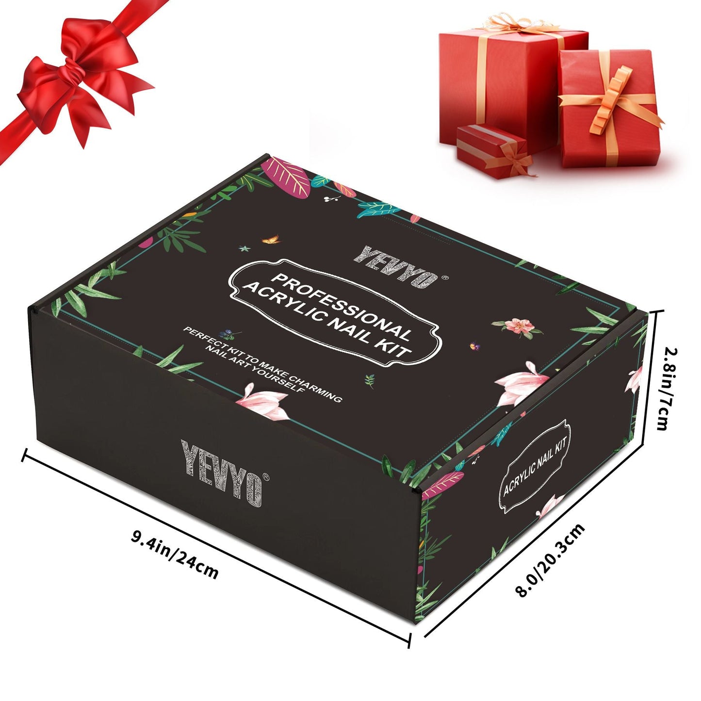 Acrylic Nail Kit with UV Light, 4 Colors Gel Polish Kit with 24 Glitter Colors Acrylic Powder Monomer Liquid