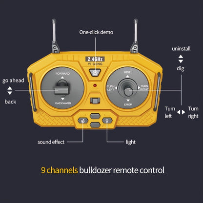 2.4G Remote Control; High Tech 11 Channels RC Excavator Dump Trucks Bulldozer Alloy Plastic Engineering Vehicle Electronic Toys For Boy Gifts