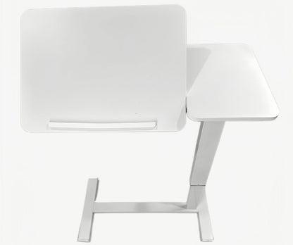 Overbed Bedside Desk Mobile Rolling Laptop Stand Tilting Overbed Table with Wheels Height Adjustable Tray Table for Laptop Bed Sofa Side Table ,Bedside Table(WHITE)