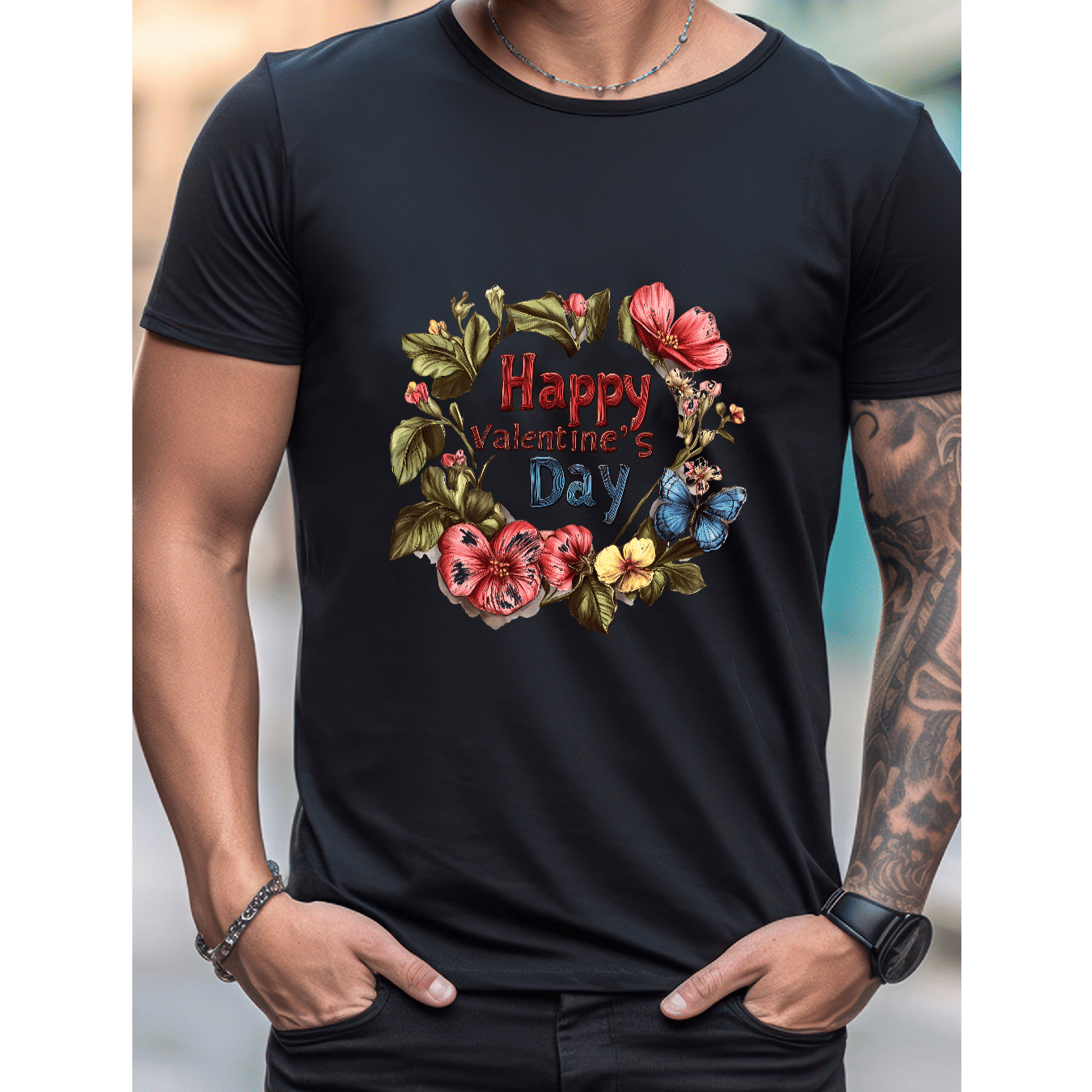 Celebrate in Style with This 100% Cotton Men's Valentine's Day Tee