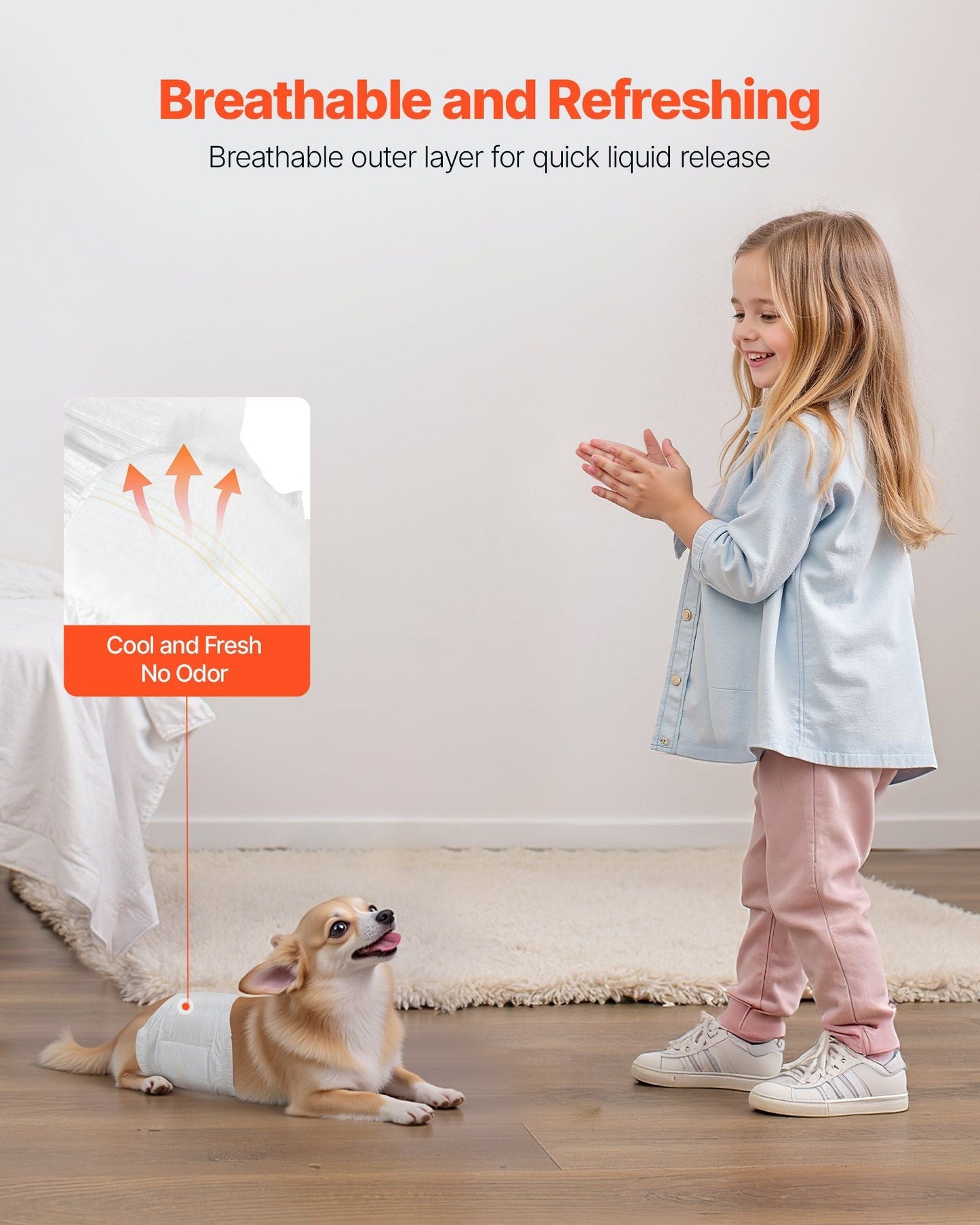 Disposable Male Dog Diapers Super Absorbent Male Dog Wrap XS Size 96 Count