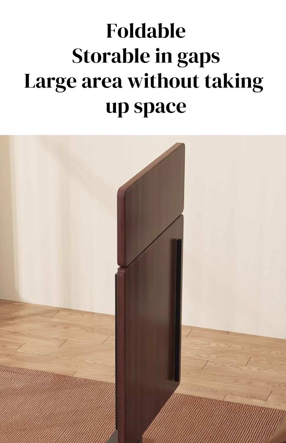 Bedside Table,Folding Overbed Bedside Desk Mobile Rolling Laptop Stand Tilting Overbed Table with Wheels Height Adjustable Tray Table for Laptop Bed Sofa Side Table (WALNUT)