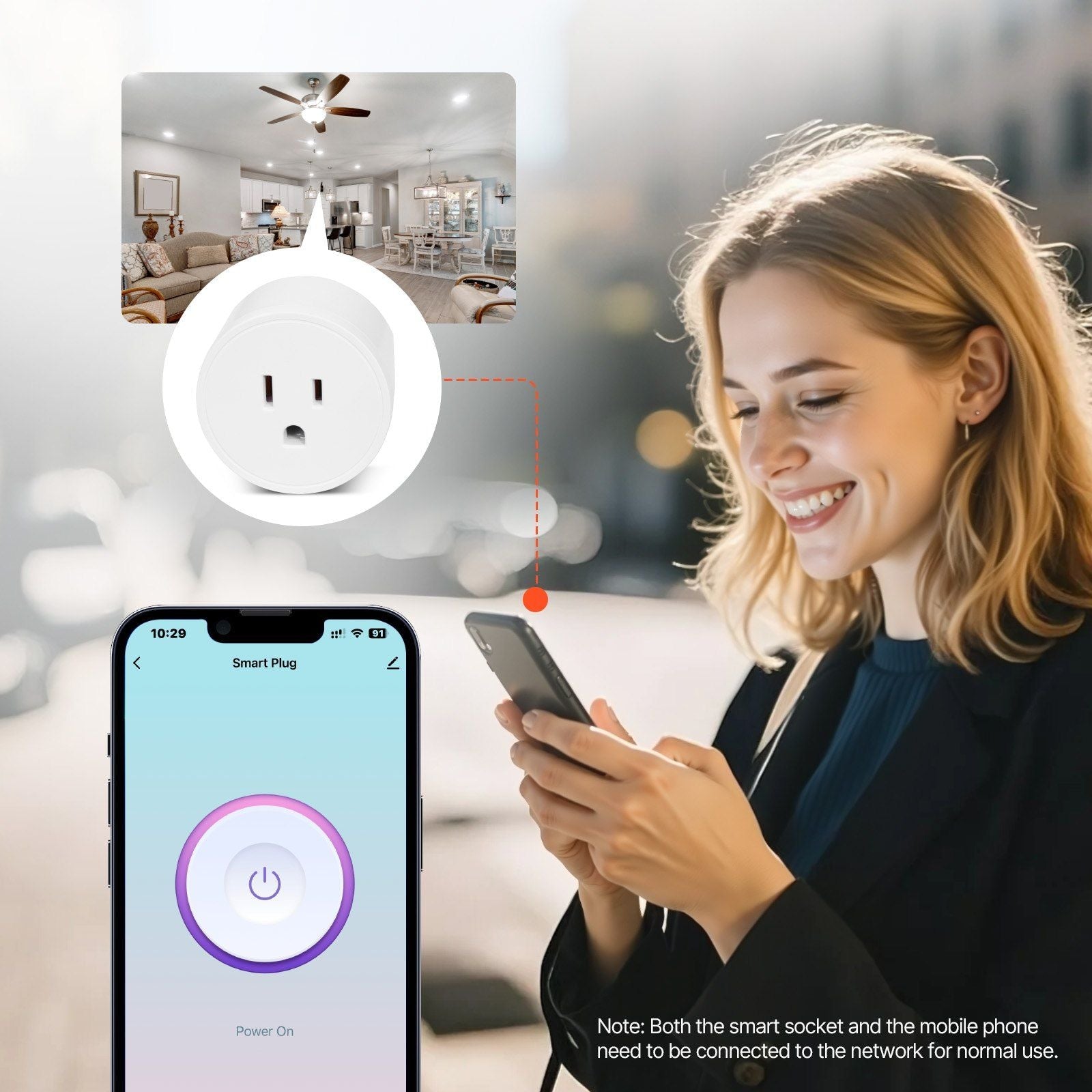 VEVOR Smart Plug Works WiFi Smart Outlet with Alexa and Google Home 4-Pack White