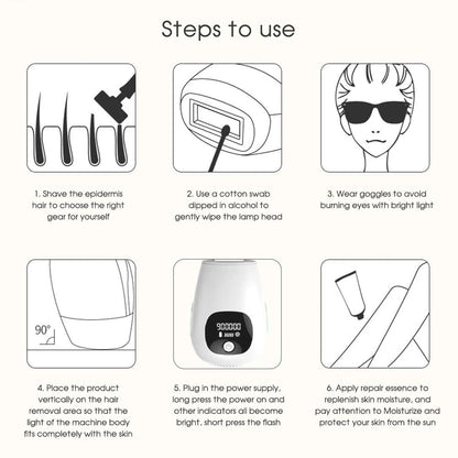 Professional Laser Epilator IPL Hair Removal Body Bikini Leg Depilatory Devic 900,000 Flashes 5 Levels Epilator Painless Electric Epilator Machine