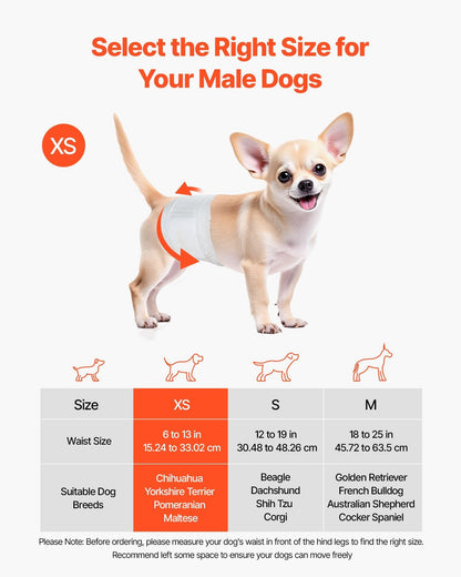 Disposable Male Dog Diapers Super Absorbent Male Dog Wrap XS Size 96 Count