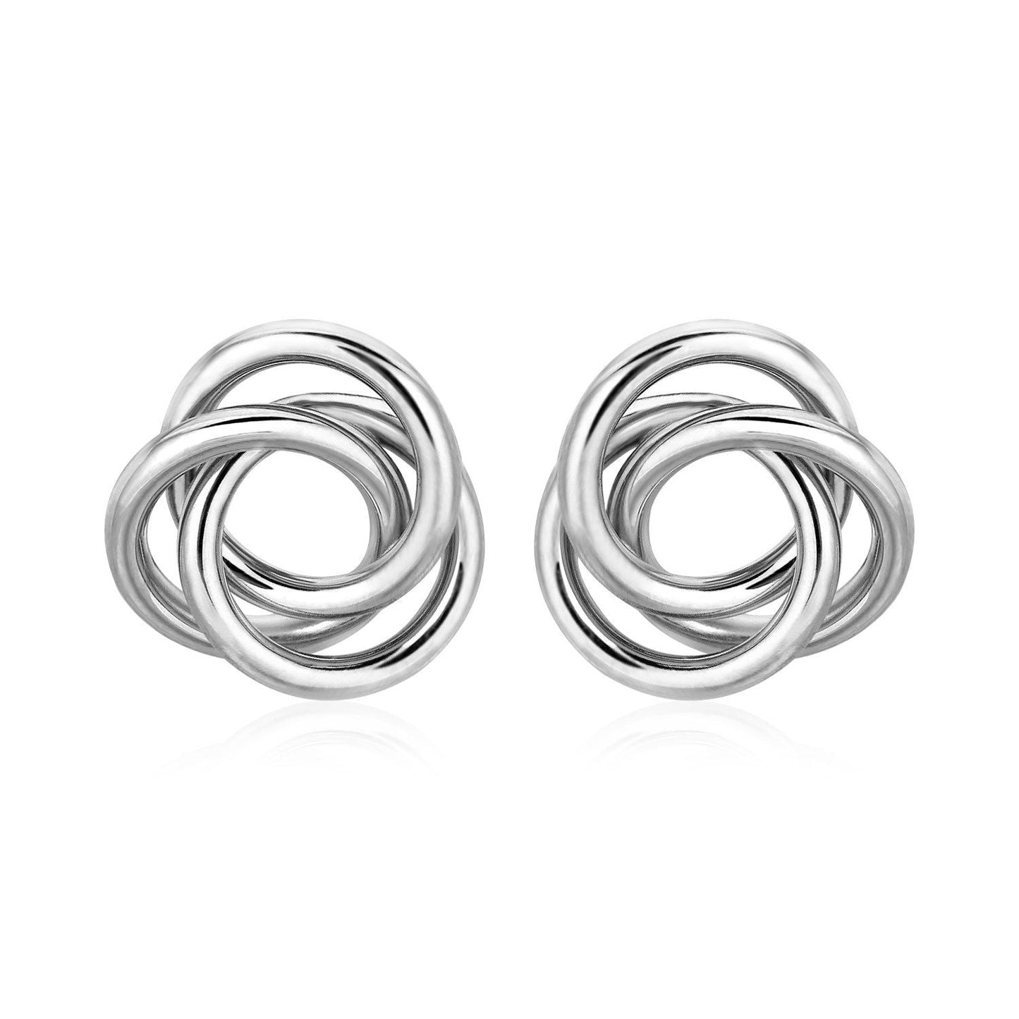 Polished Open Love Knot Earrings in Sterling Silver