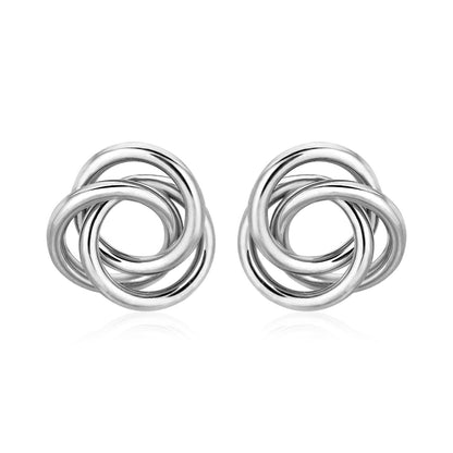 Polished Open Love Knot Earrings in Sterling Silver