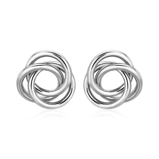 Polished Open Love Knot Earrings in Sterling Silver