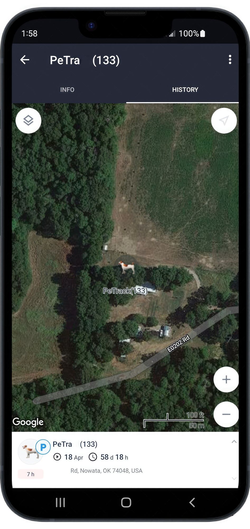 Waterproof GPS Tracker Dog Cat Rechargeable Locator with Battery Alert Size:L