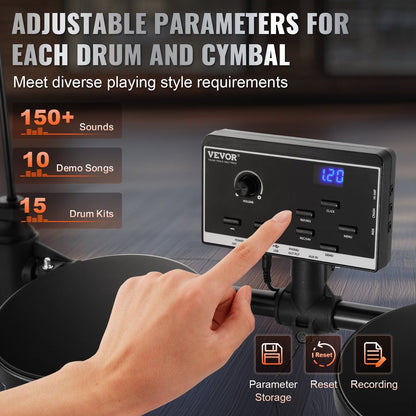 Electric Drum Set Electronic Drum Kit 150 Sounds for Beginners & Adults